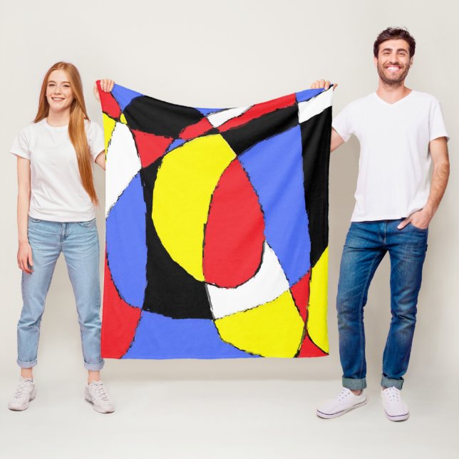 Red Abstract Fleece Blanket (In Situ)