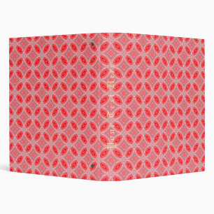 Red Abstract Flower Forms Binder