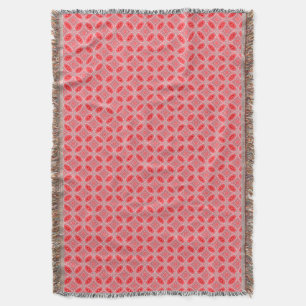 Red Abstract Flower Forms Pattern Throw Blanket
