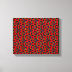 Red Abstract flowers floral Modern art Canvas Print