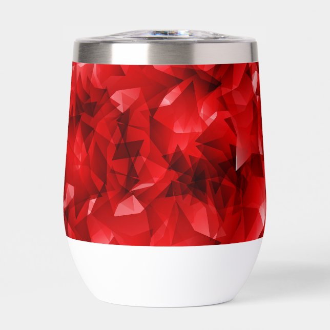 Red Abstract Geometric Crystal Background (Front)