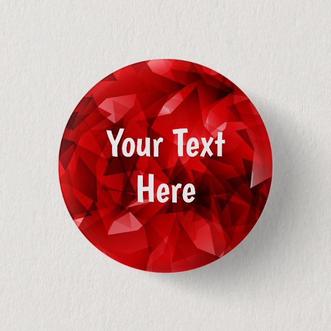 Red Abstract Geometric Crystal Background 1 Inch Round Button (Front)
