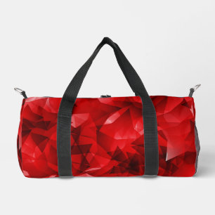 Red Abstract Geometric Crystal Background Duffle Bag
