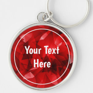 Red Abstract Geometric Crystal Background Keychain