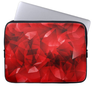 Red Abstract Geometric Crystal Background Laptop Sleeve