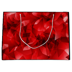 Red Abstract Geometric Crystal Background Large Gift Bag