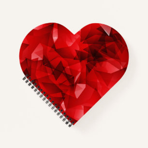 Red Abstract Geometric Crystal Background Notebook