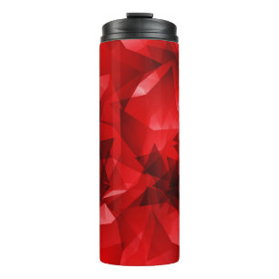 Red Abstract Geometric Crystal Background Thermal Tumbler