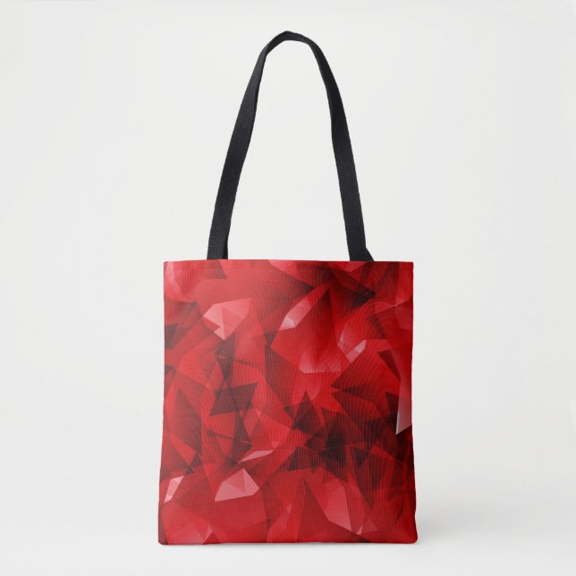 Red Abstract Geometric Crystal Background Tote Bag (Front)