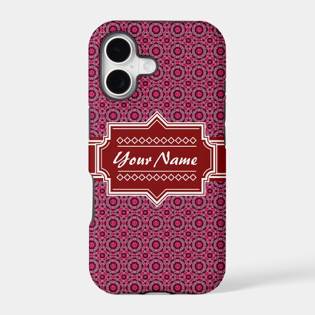 Red Abstract Geometric Pattern Personalized (Back)