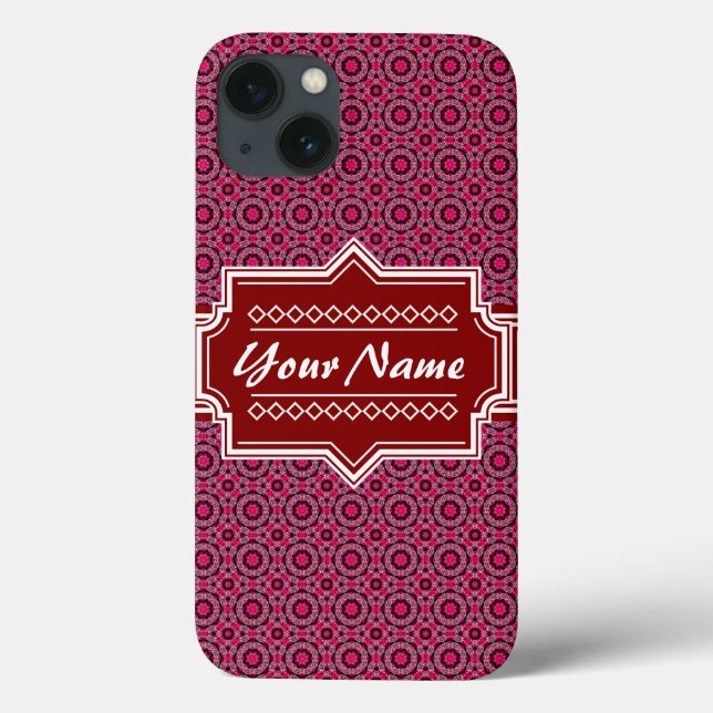 Red Abstract Geometric Pattern Personalized Case-Mate iPhone Case (Back)