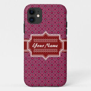 Red Abstract Geometric Pattern Personalized iPhone 11 Case