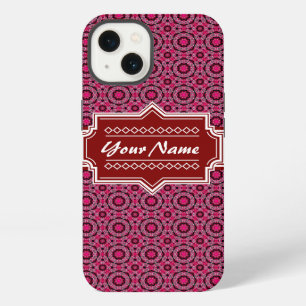 Red Abstract Geometric Pattern Personalized iPhone 13 Case