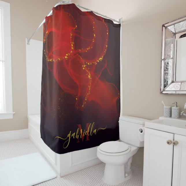 Red Abstract Gold Glitter (In Situ)