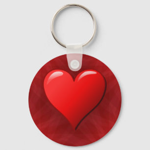 Red Abstract Heart Keychain