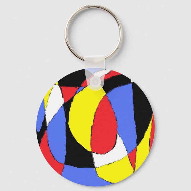 Red Abstract Keychain (Front)
