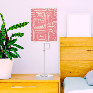 Red Abstract Line Pattern  Table Lamp