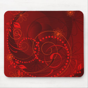 red abstract mouse pad
