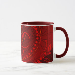 red abstract mug