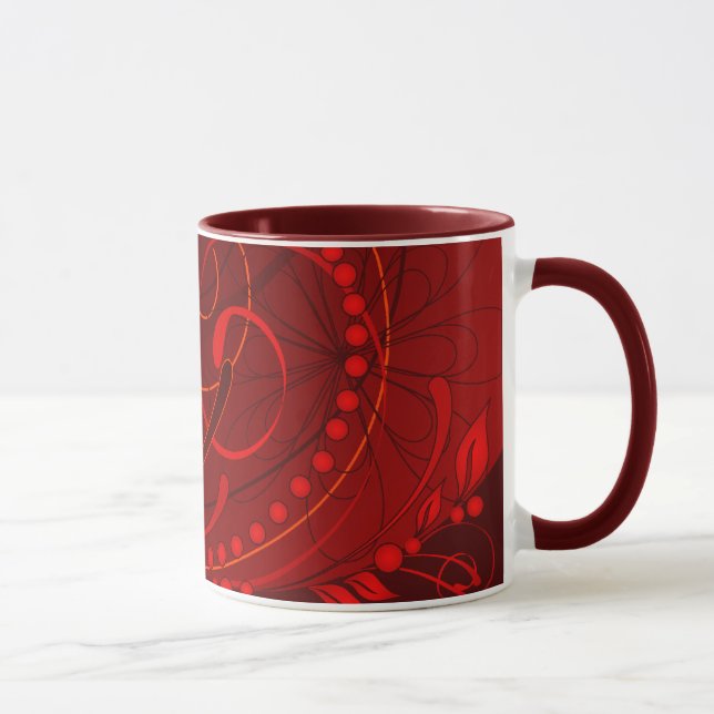 red abstract mug (Right)