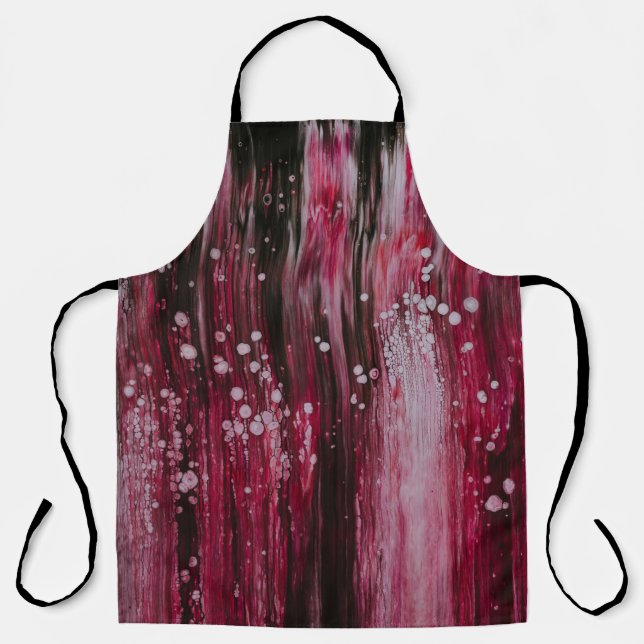 Red abstract painting apron (Front)