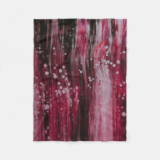 Red abstract painting fleece blanket