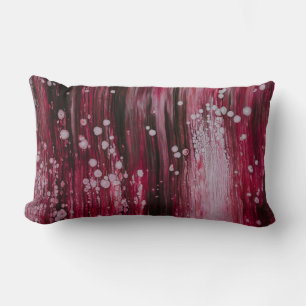 Red abstract painting lumbar pillow