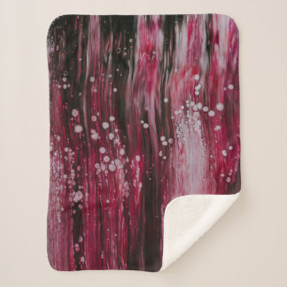 Red abstract painting sherpa blanket
