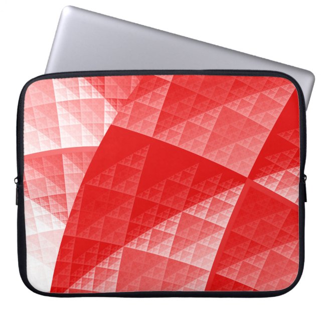 Red abstract pattern laptop sleeve (Front)