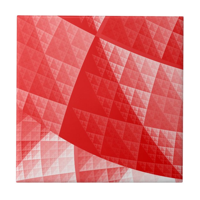 Red abstract pattern tile (Front)