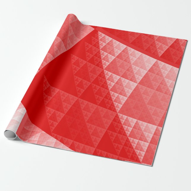 Red abstract pattern wrapping paper (Unrolled)