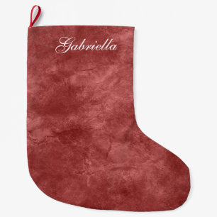 Red Abstract Personalized Large Christmas Stocking