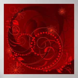red abstract poster