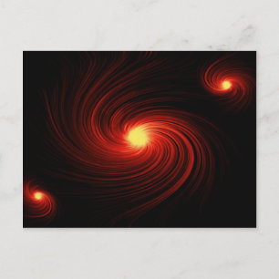 Red abstract swirl postcard