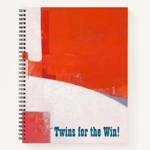 Red Abstract Twins for the Win! Notebook