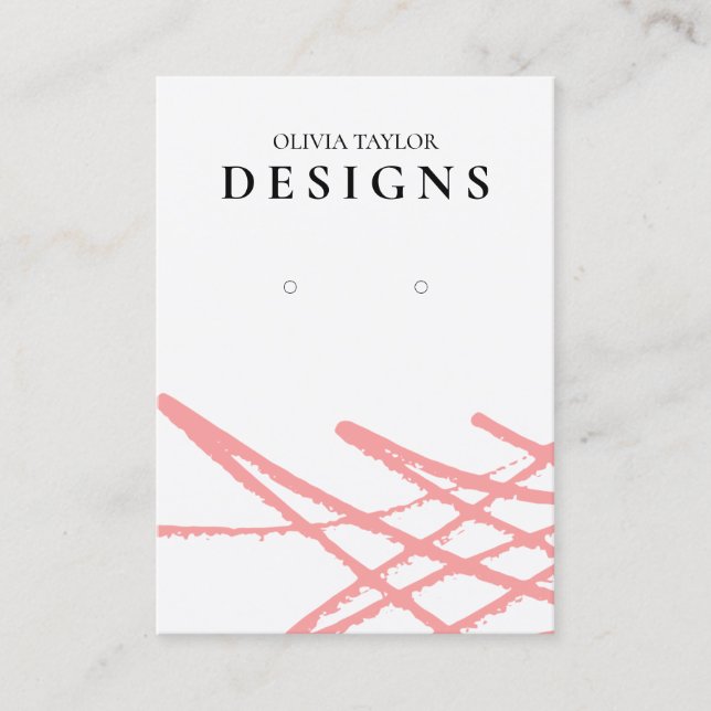 Red Abstract Watercolor Earring Display Card (Front)