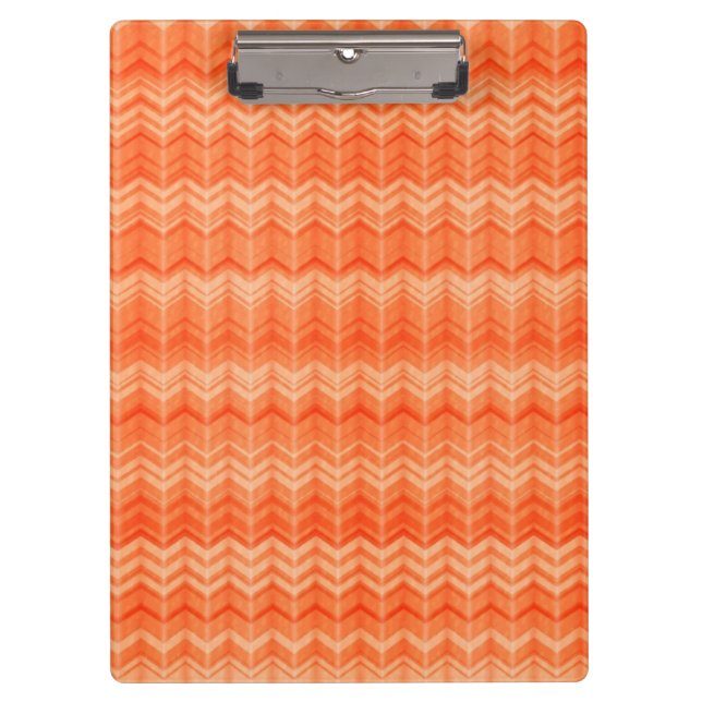 Red abstract zigzag textile pattern clipboard (Front)