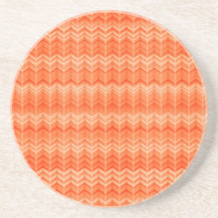 Red abstract zigzag textile pattern coaster