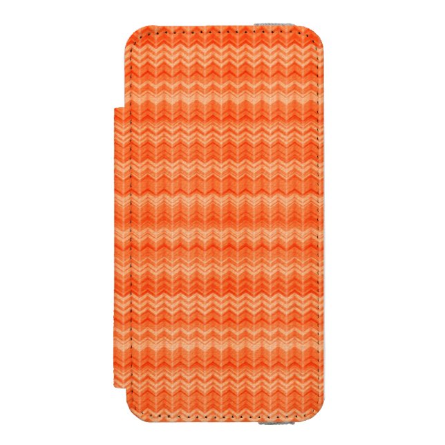 Red abstract zigzag textile pattern incipio iPhone wallet case (Folio Front)