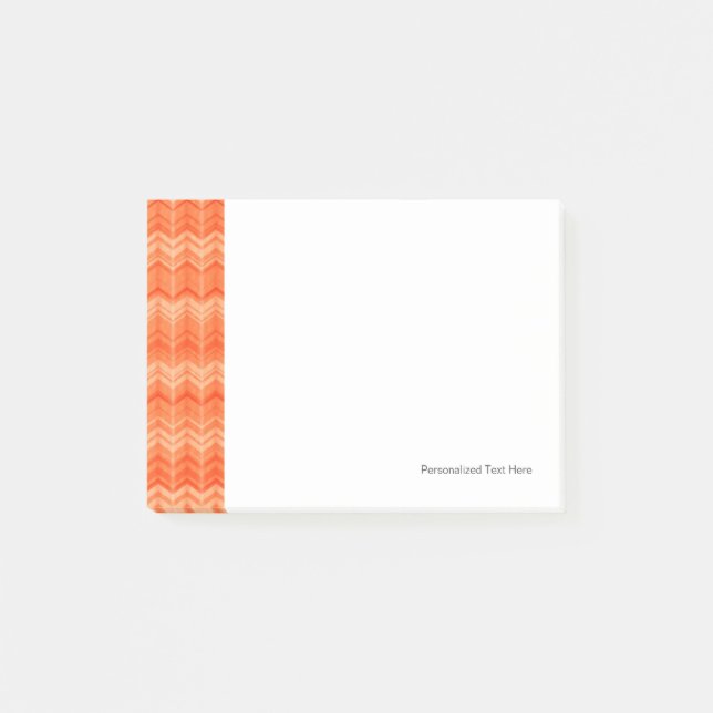 Red abstract zigzag textile pattern post-it notes (Front)