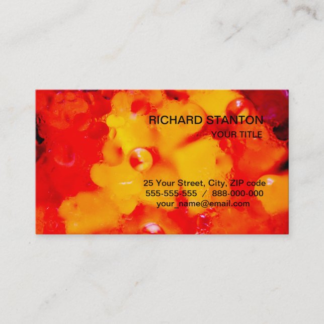 Red abstraction business card (Front)