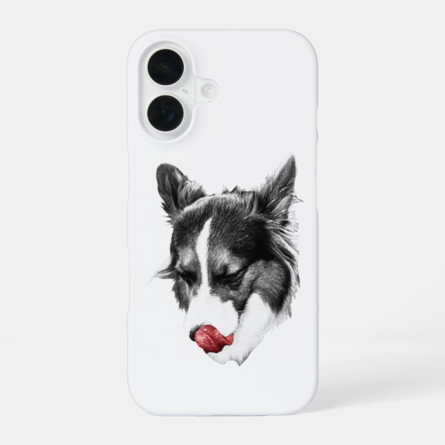 Red Accent Joy iPhone 16 Case (Back)