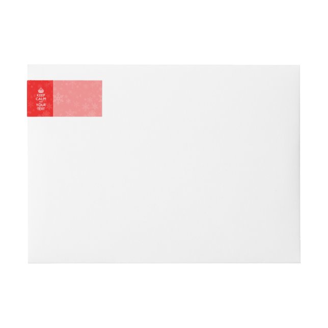 Red Accent KEEP CALM AND Your Creative Text Wrap Around Label (Front)