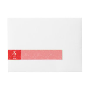 Red Accent KEEP CALM AND Your Creative Text Wraparound Address Label