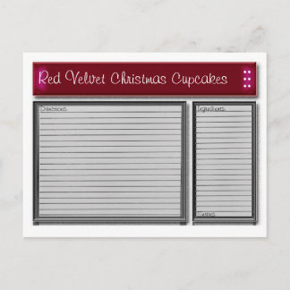 Red Accents Custom Recipe Card