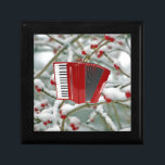Red Accordion - Berries in the Snow Gift Box<br><div class="desc">Red Accordion - Red berries in the snow background.</div>