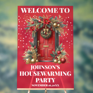 Red Acrylic Housewarming Party Welcome Sign