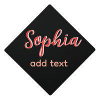 Red add name girl boss text black elegant