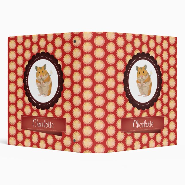 Red Add Your Name Hamster Binder (Background)