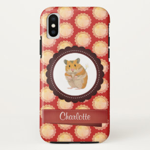 Red Add Your Name Hamster iPhone X Case